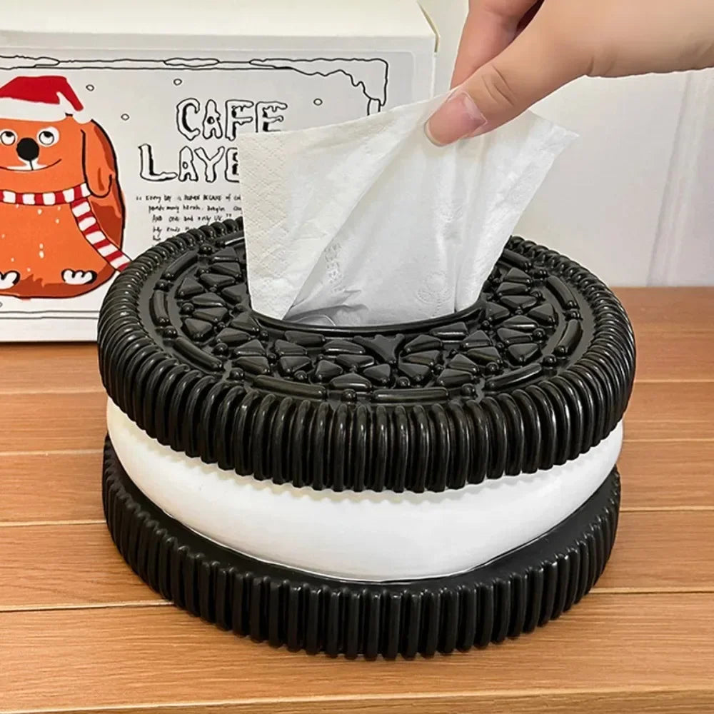 Creative Biscuit Paper Box Home Furnishing Living Room Bedroom Desktop Feeling Tissue Box Living Room Desktop Home Decoration
